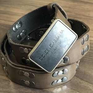 Dolce & Gabbana brown leather belt